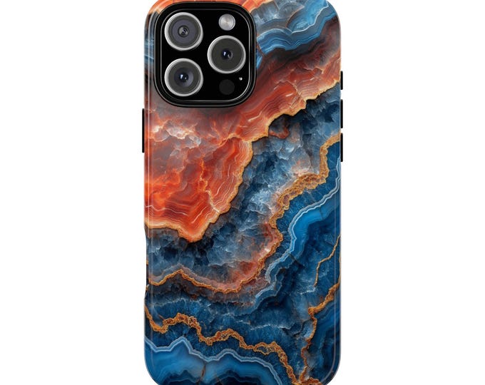 Blue Agate Amethyst Crystal Geode Phone Case: iPhone, Galaxy, Pixel - Lifetime Warranty