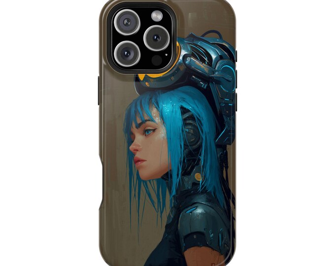Blue Haired Girl Cyber Dreams Phone Case: iPhone, Galaxy, Pixel - Lifetime Warranty