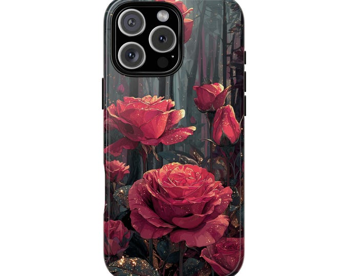 Red Rose Flowers Garden Enchanted Forest Phone Case: Tough Cover for iPhone (MagSafe Compatible), Samsung Galaxy, Pixel