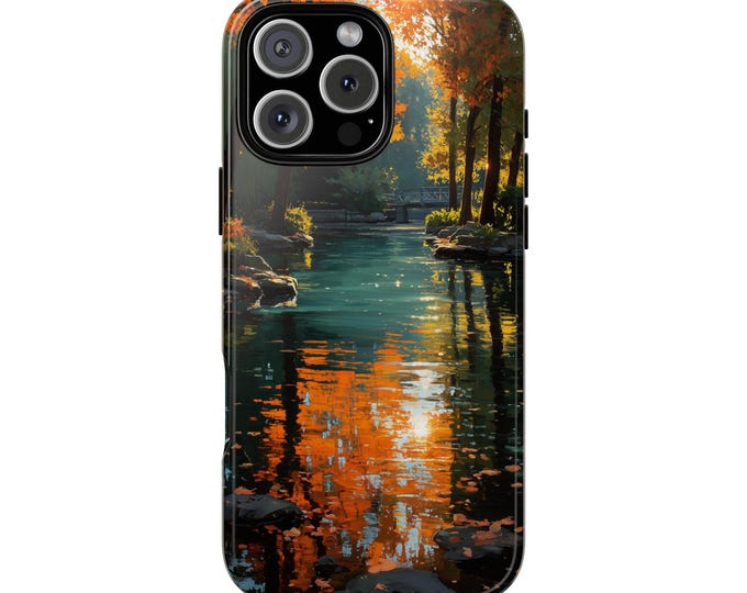 Serene Lakeside Wilderness Autumn Lake Fall Phone Case: iPhone, Galaxy, Pixel - Lifetime Warranty