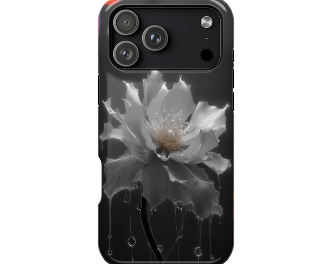 Dewdrop Petal White Moonflower Phone Case: iPhone, Galaxy, Pixel - Lifetime Warranty