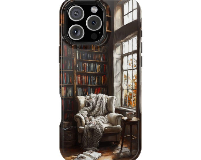 Comfort in Pages Cozy Reading Nook Phone Case: iPhone, Galaxy, Pixel - Lifetime Warranty