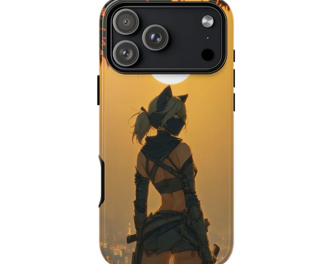 Nekomimi Ninja Cat Girl Anime Warrior Phone Case: iPhone, Galaxy, Pixel - Lifetime Warranty