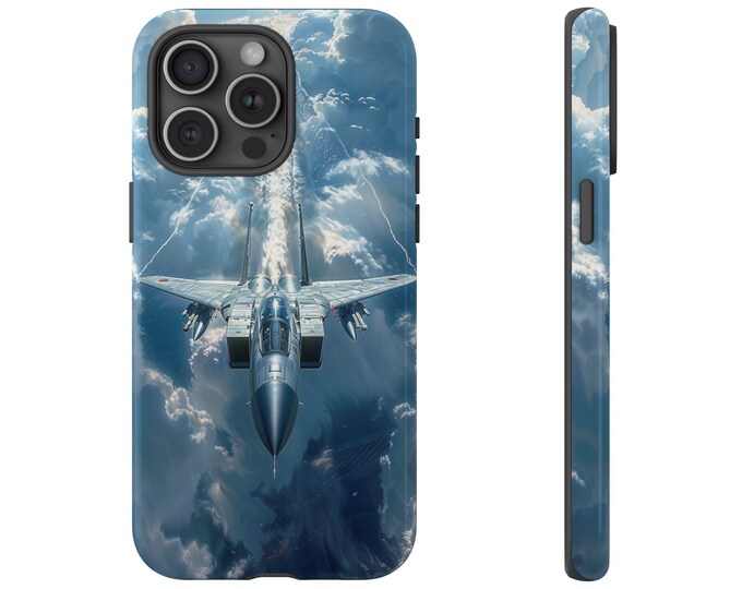 Military Fighter Jet  Plane Sky Clouds Phone Case: iPhone, Galaxy, Pixel - Lifetime Warranty