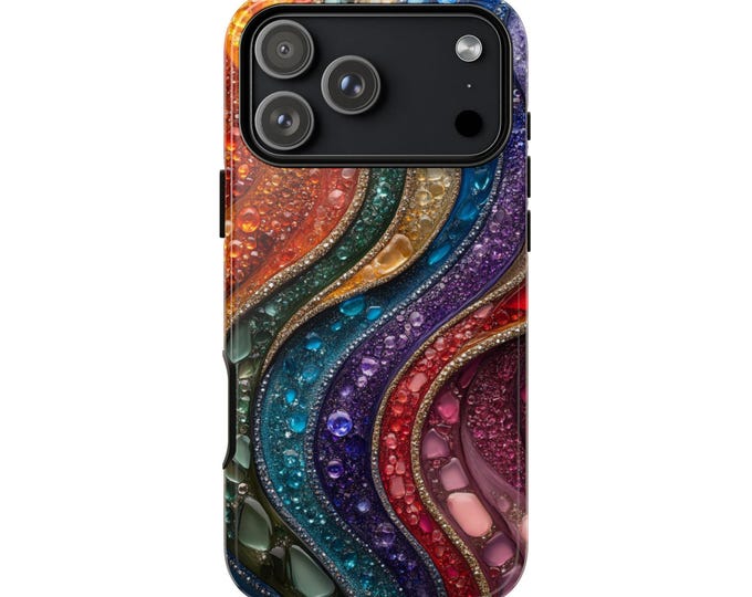 Gemstone Crystal Marble Swirl Waves Printed Phone Case: iPhone, Galaxy, Pixel - Lifetime Warranty