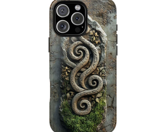 Spiral Rune Nordic Weathered Moss Rune Phone Case: iPhone, Galaxy, Pixel - Lifetime Warranty