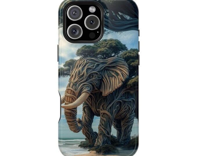 Driftwood Elephant Wild Beach Wood Trees Phone Case: iPhone, Galaxy, Pixel - Lifetime Warranty