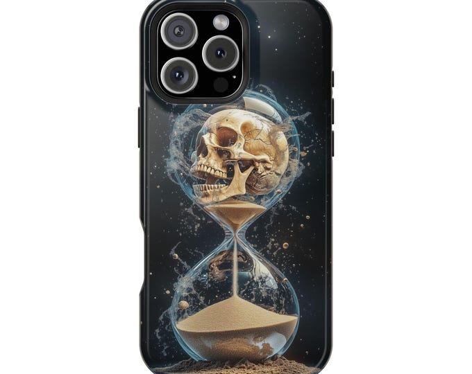 Time Skull Hourglass Celestial Sand Phone Case: iPhone, Galaxy, Pixel - Lifetime Warranty
