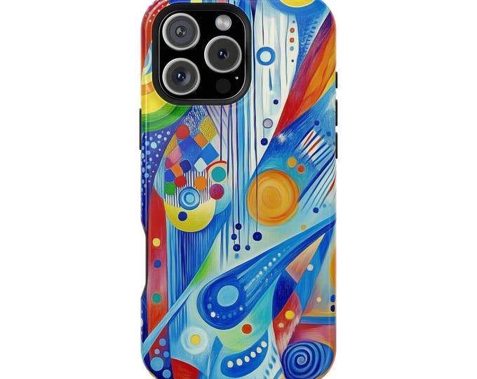 Geometric Rhapsody Kandinsky Blue Abstract Design Phone Case: iPhone, Galaxy, Pixel - Lifetime Warranty