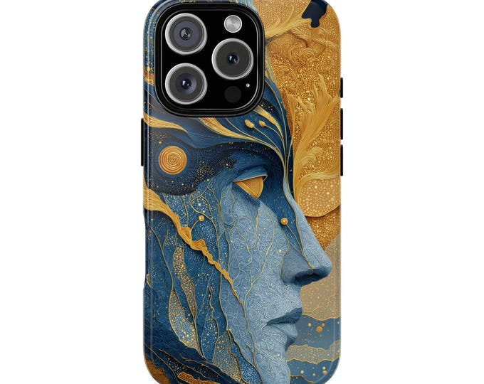 Cosmic Visage Abstract Face Art Phone Case: iPhone, Galaxy, Pixel - Lifetime Warranty