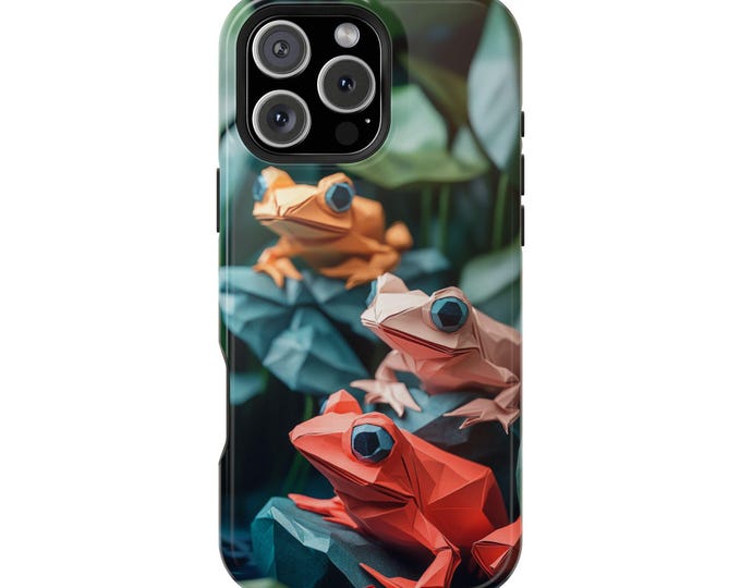 Origami Frogs Paper Art Jungle Phone Case: iPhone, Galaxy, Pixel - Lifetime Warranty
