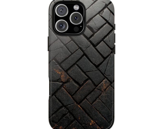 Viking Rock Black Golden Etch Symbol Rune Phone Case: iPhone, Galaxy, Pixel - Lifetime Warranty