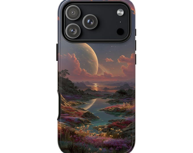 Serene Landscape Giant Planet Phone Case: iPhone, Galaxy, Pixel - Lifetime Warranty