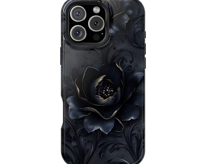 Black Velvet Rose Magic Vines Flower Phone Case: iPhone, Galaxy, Pixel - MagSafe Compatible