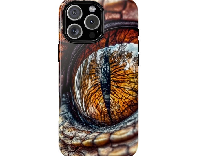 Amber Dragon Eye Ancient Watcher Phone Case: iPhone, Galaxy, Pixel - Lifetime Warranty