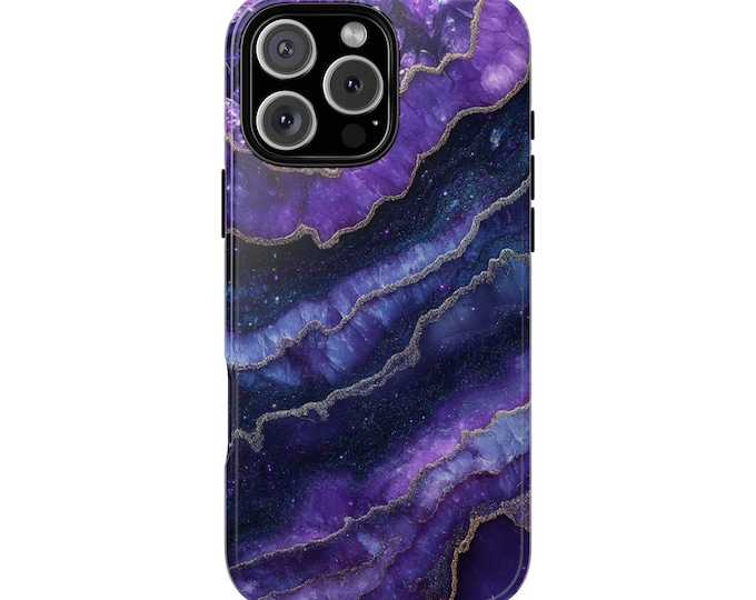 Deep Purple Amethyst Geode Crystal Rock Phone Case: iPhone, Galaxy, Pixel - Lifetime Warranty
