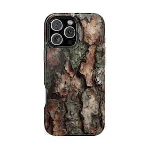 Tree Bark Pine Green Brown Camo - Phone Case for iPhone 16 16e 15 14 13 Pro Max | Galaxy S25 S24 | Pixel 9 9a | Wireless Charging