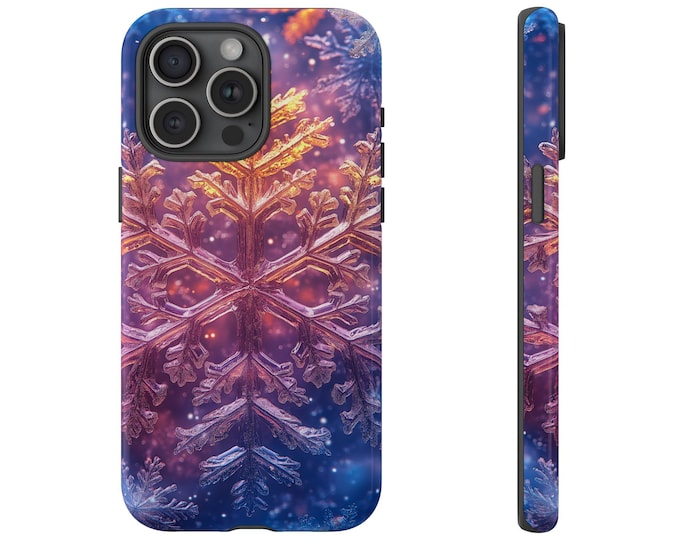 Geometric Snowflake Phone Case: iPhone, Galaxy, Pixel - Magsafe Wireless Charging