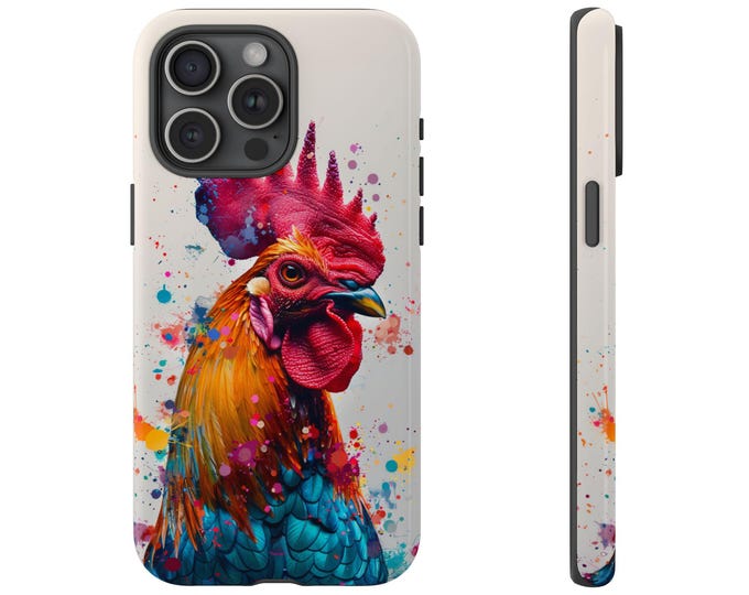 Abstract Rooster Colorful Painting Phone Case: iPhone, Galaxy, Pixel - Lifetime Warranty