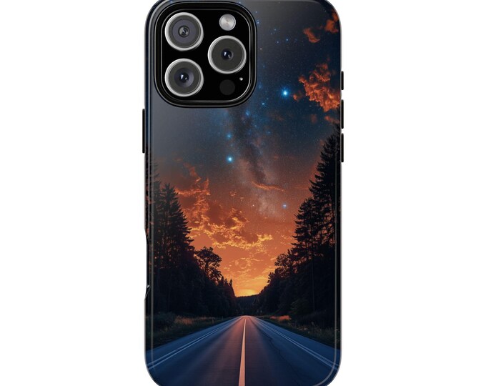Highway Road Night Sky Stars Phone Case: iPhone, Galaxy, Pixel - Lifetime Warranty