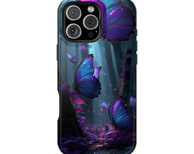 Purple Butterflies Glowing Butterfly Wings Phone Case: iPhone, Galaxy, Pixel - Lifetime Warranty