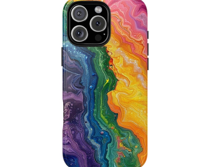 Rainbow Painting Hydro Dip Liquid Phone Case: iPhone, Galaxy, Pixel - Lifetime Warranty