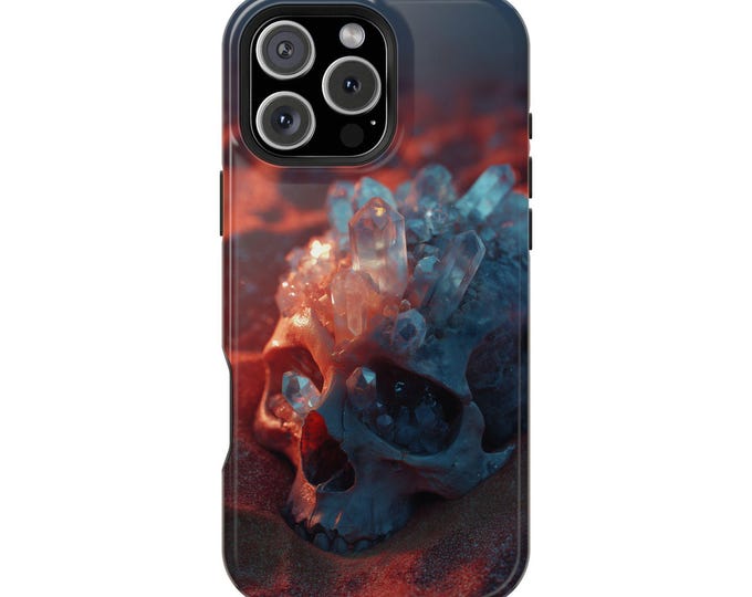 Crystal Skull Red Sand Diamonds Phone Case: iPhone, Galaxy, Pixel - Lifetime Warranty