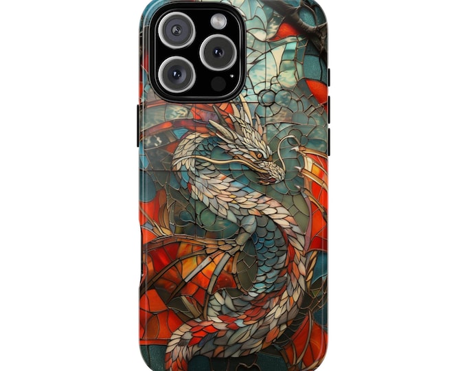 Year of the Dragon Stained Glass Orange Phone Case: iPhone, Galaxy, Pixel - Lifetime Warranty