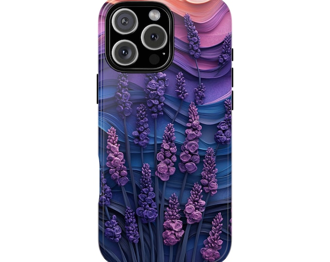Lavender Purple Flowers Pastel Paint Phone Case: iPhone, Galaxy, Pixel - Lifetime Warranty