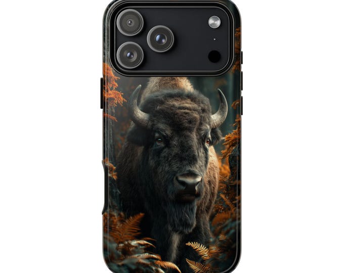 Bison Wilderness Trees Scene Phone Case: iPhone, Galaxy, Pixel - Lifetime Warranty