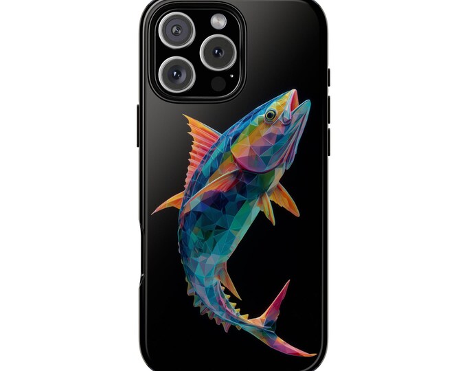 Albacore Tuna Fish Geometric Rendering Phone Case: iPhone, Galaxy, Pixel - Lifetime Warranty
