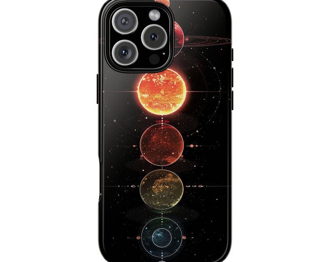 Planets Align Solar System Cosmic Orbs Phone Case: Tough Cover for iPhone (MagSafe Compatible), Samsung Galaxy, Pixel