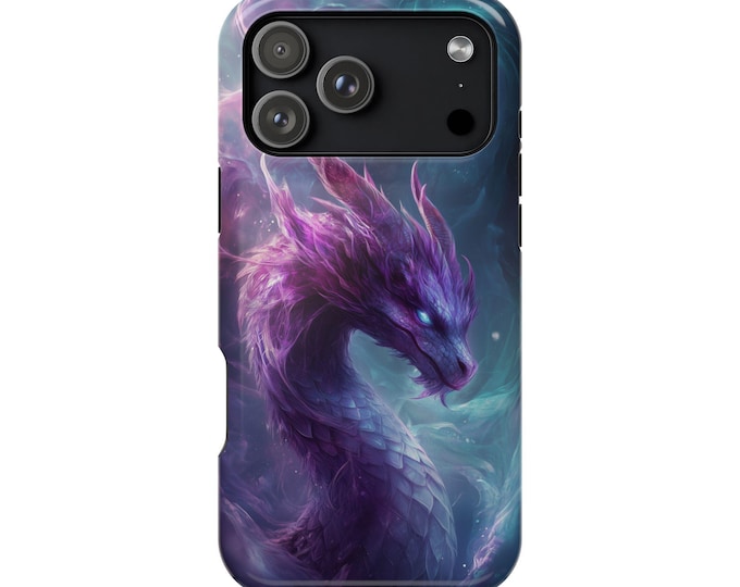 Mystic Purple Dragon Teal Nebula Clouds Phone Case: iPhone | Galaxy | Pixel - Lifetime Warranty