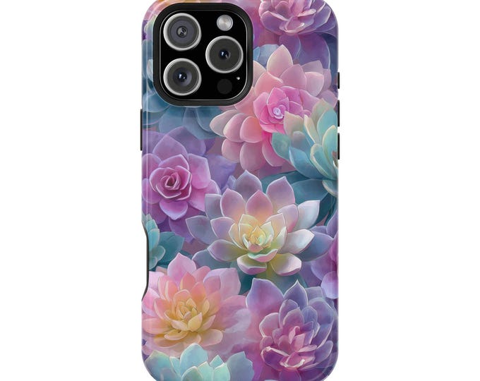 Pastel Color Succulents Watercolor Plants Floral Phone Case: iPhone, Galaxy, Pixel - Lifetime Warranty