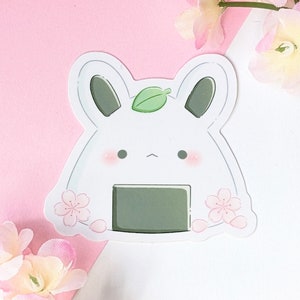 Bunny Onigri Sakura | Cute Waterproof Vinyl Sticker