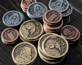 Set of 64 Cult Metal Coins | Bronze, Silver and Gold