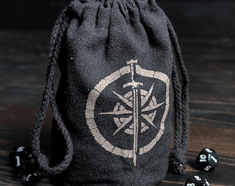 Delver's Dice Bag | Relic Bearer Compass | Gift for DND Players and OSR Gamers