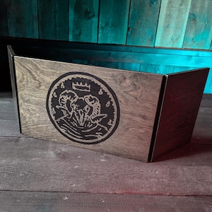 DM Screen | Deluxe Wood GM Screen | Grimdark Gift for Dungeon Masters and OSR Gamers