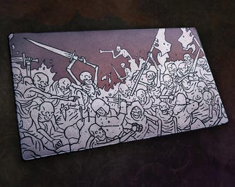 Skeleton Apocalypse | MTG Playmat | TCG Playmat | 14"x24" Neoprene Desk Mat with Stitched Edge