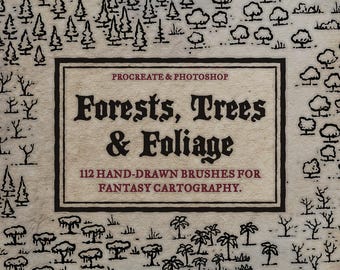 112 Forest, Tree, and Foliage Brushes for Fantasy Cartography |  Procreate, Photoshop, Clip Studio, Affinity Photo | RPG DND OSR