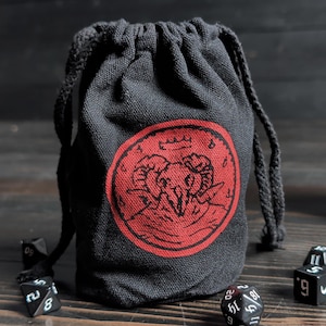 Delver's Dice Bag | Sigil of the Dark One | Gift for DND Players and OSR Gamers