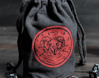 Delver's Dice Bag | Sigil of the Dark One | Gift for DND Players and OSR Gamers