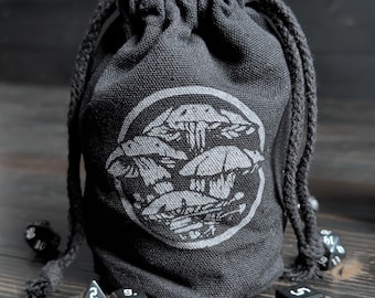 Delver's Dice Bag | Mushrooms | Gift for DND Players and OSR Gamers