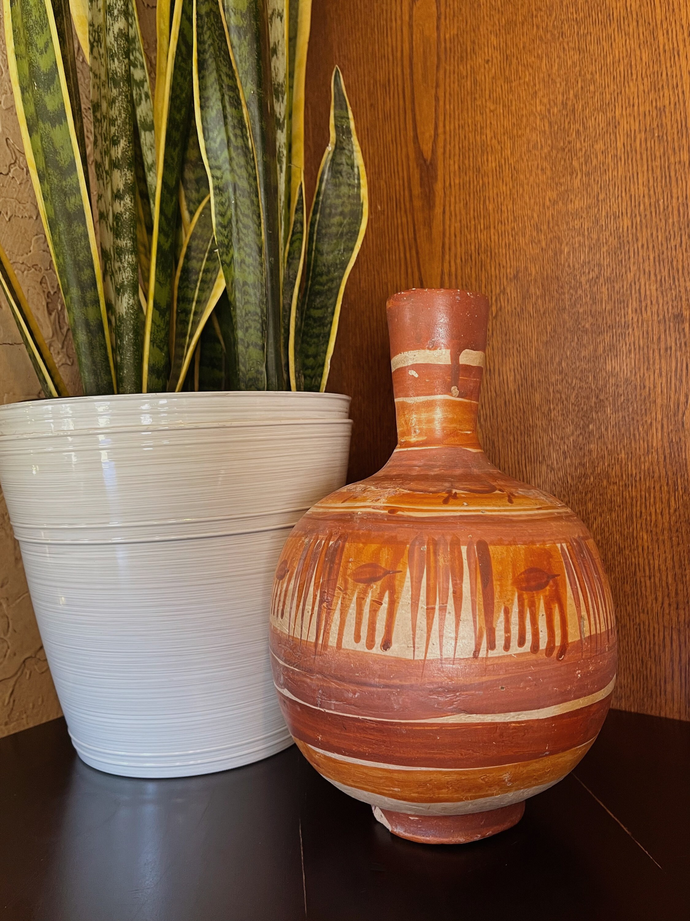 Vintage Terra Cotta Mexican Hand Painted Pottery Etsy