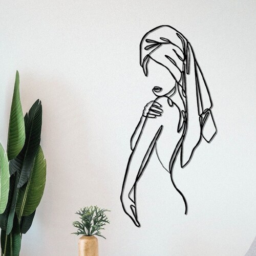 Women Metal Bathroom Wall Decor, Minimalist Line Art, Minimalist shops Female Body Wire Art, Modern Home Decor, Metal Wall Art, Housewarming Gift