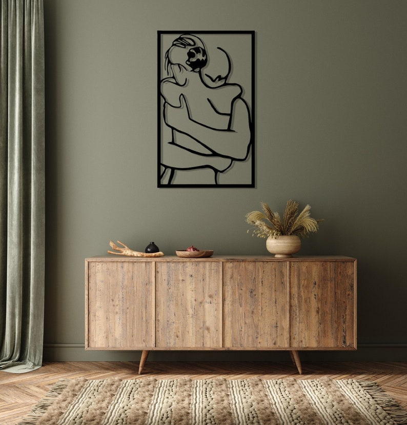 Minimalist Metal Bathroom Wall Decor One Line Art Decor of Etsy