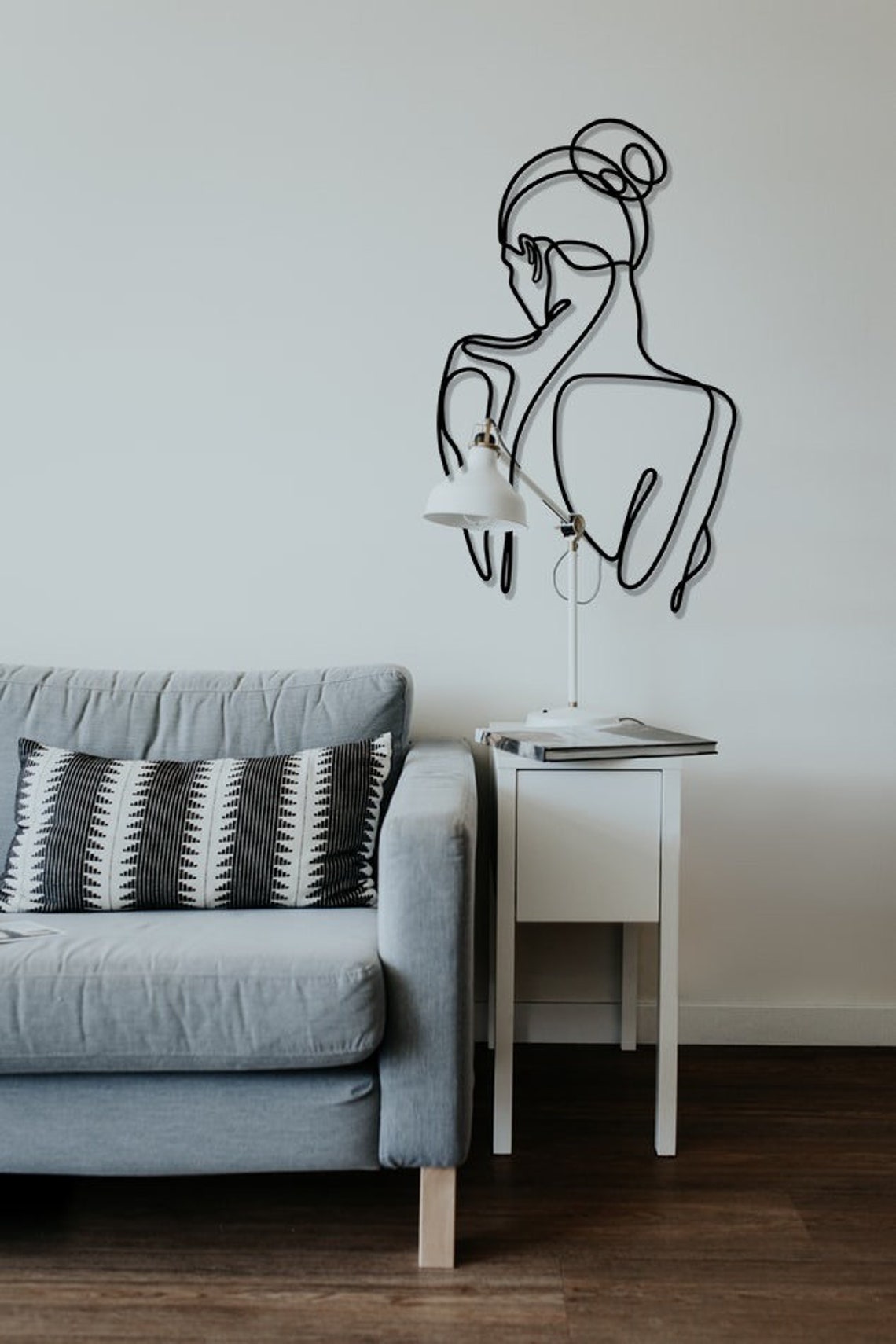 Line Art Women Large Metal Wall Decor Bathroom Wall Decor Etsy