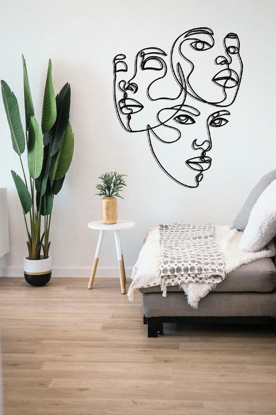 Women Faces Line Decor Home Wall Art Minimalist Abstract - Etsy