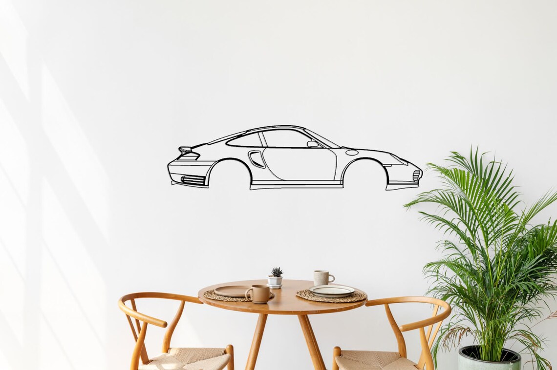 Classic Porsche Silhouette Large Metal Wall Art Porsche Etsy