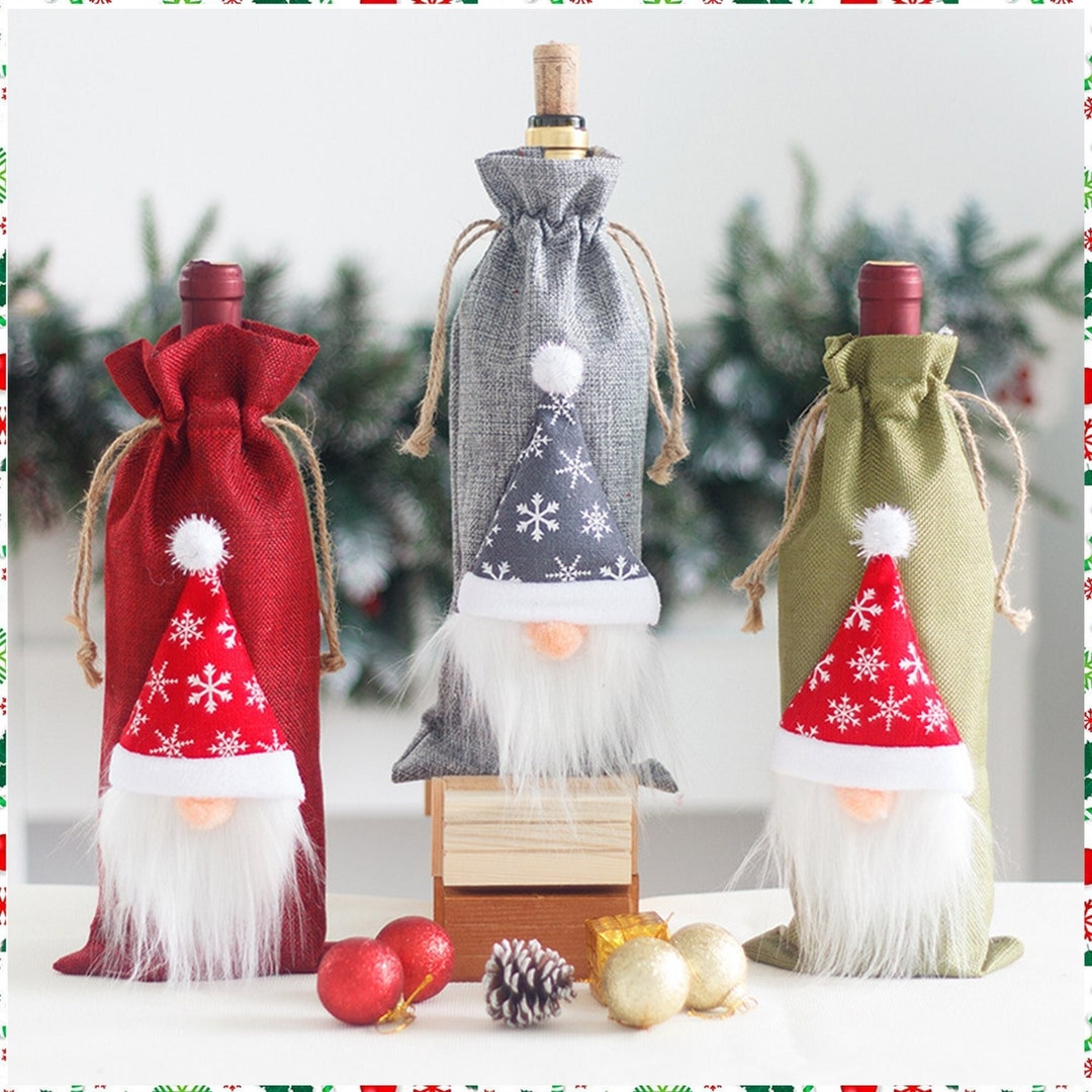 Christmas Wine Gift Bag Santa Wine Bottle Cover Gift Bags Christmas